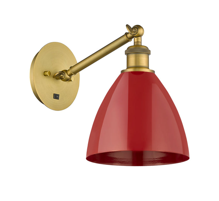 Innovations 317-1W-BB-MBD-75-RD One Light Wall Sconce, Brushed Brass