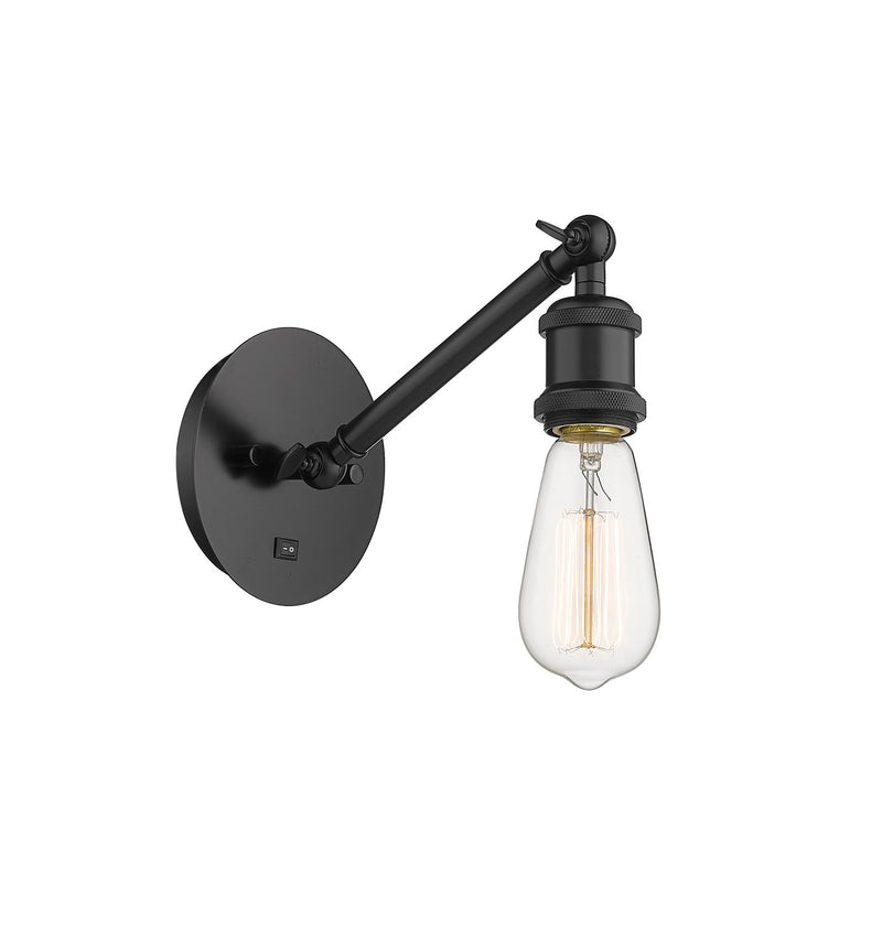 Innovations 317-1W-BK-M14-BK One Light Wall Sconce, Matte Black