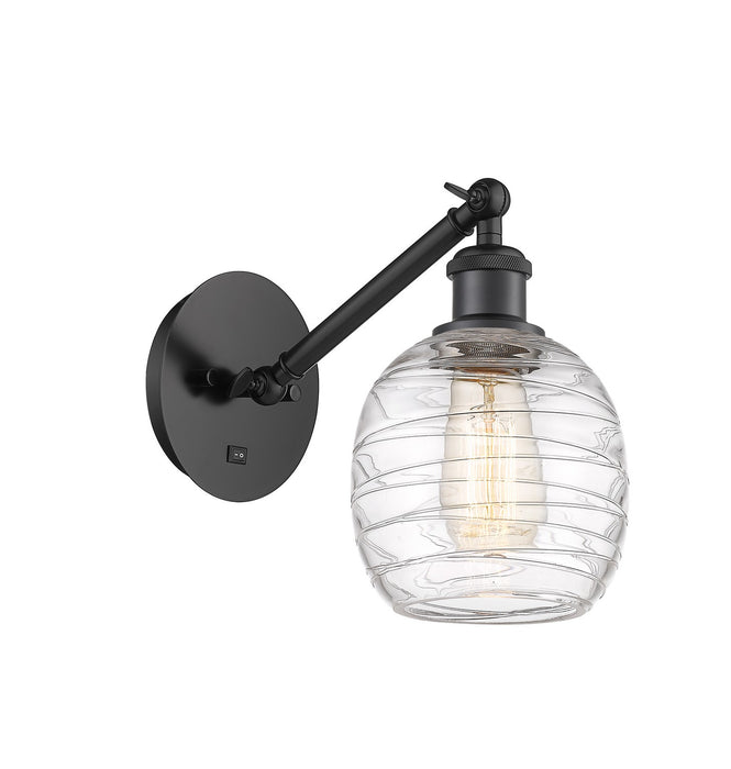 Innovations 317-1W-BK-G1013 One Light Wall Sconce, Matte Black