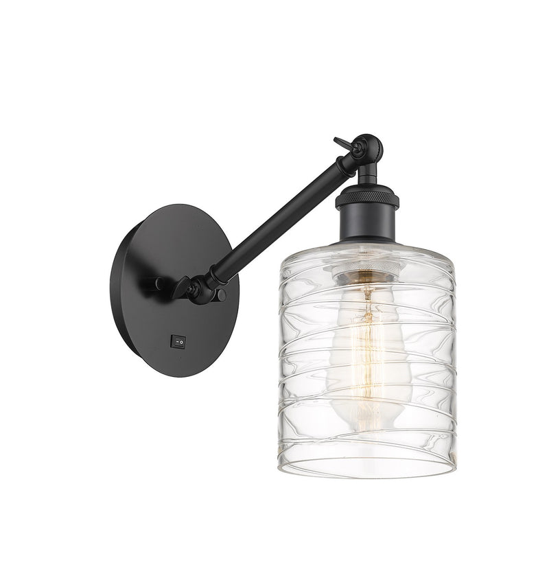 Innovations 317-1W-BK-G1113 One Light Wall Sconce, Matte Black