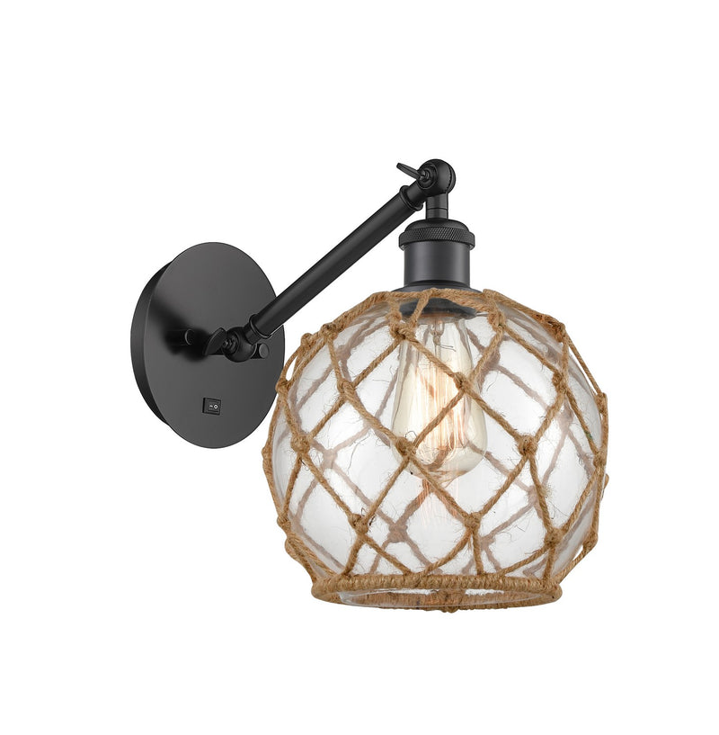 Innovations 317-1W-BK-G122-8RB-LED LED Wall Sconce, Matte Black