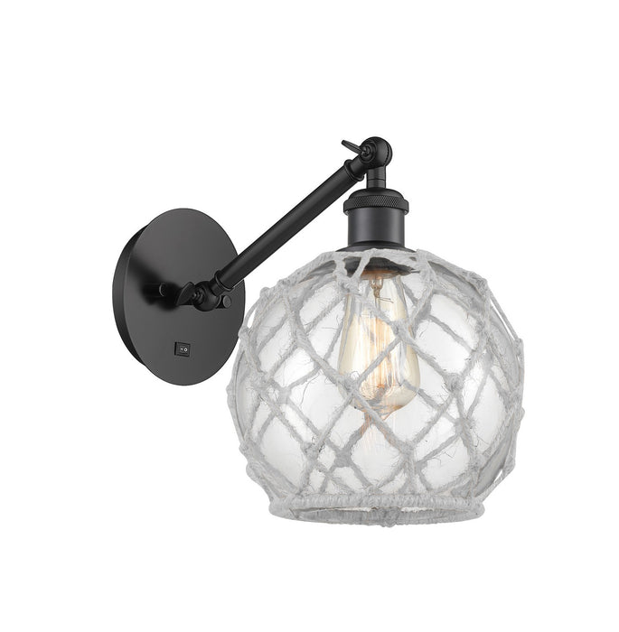 Innovations 317-1W-BK-G122-8RW One Light Wall Sconce, Matte Black