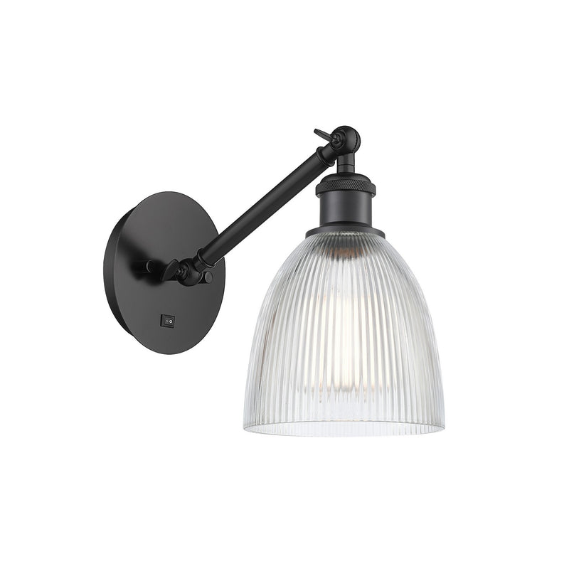 Innovations 317-1W-BK-G382 One Light Wall Sconce, Matte Black