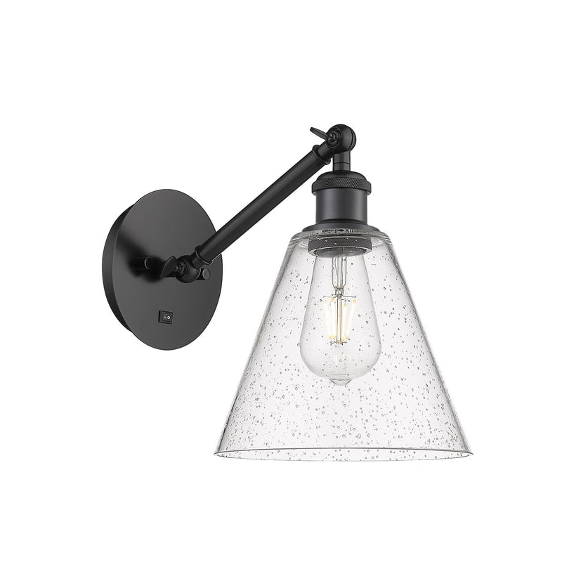 Innovations 317-1W-BK-GBC-84 One Light Wall Sconce, Matte Black