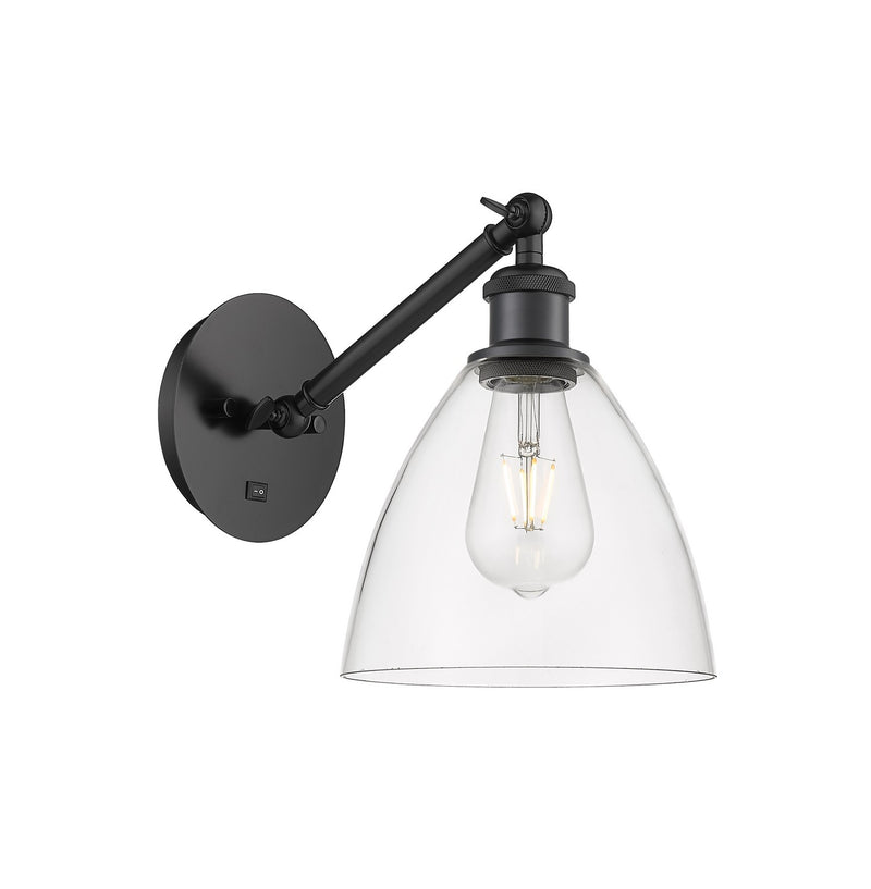 Innovations 317-1W-BK-GBD-752 One Light Wall Sconce, Matte Black