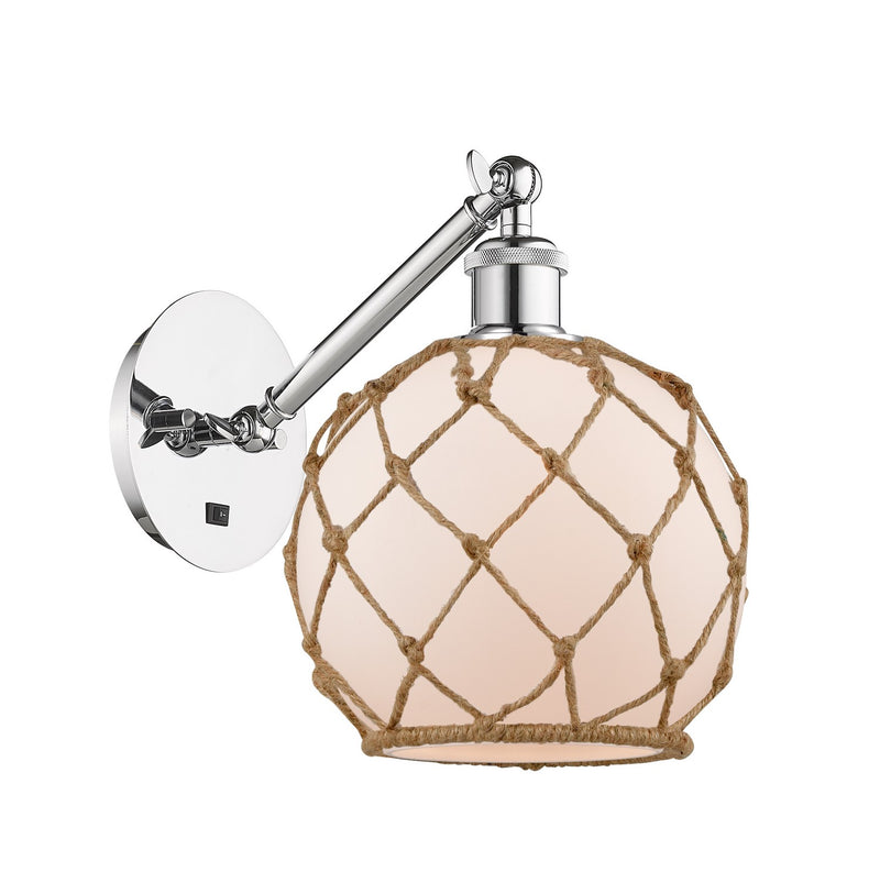 Innovations 317-1W-PC-G121-8RB One Light Wall Sconce, Polished Chrome