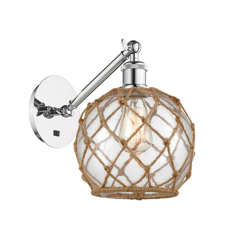 Innovations 317-1W-PC-G122-8RB One Light Wall Sconce, Polished Chrome