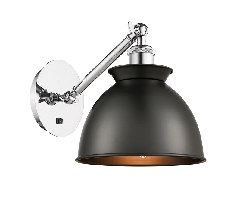 Innovations 317-1W-PC-M14-BK One Light Wall Sconce, Polished Chrome