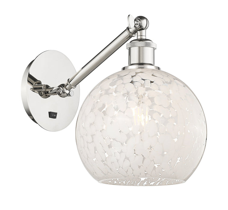 Innovations 317-1W-PN-G1216-8WM LED Wall Sconce, Polished Nickel