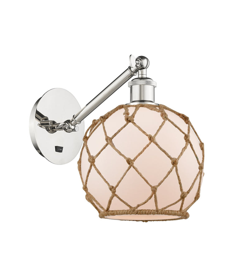 Innovations 317-1W-PN-G121-8RB One Light Wall Sconce, Polished Nickel