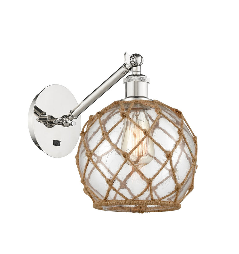 Innovations 317-1W-PN-G122-8RB-LED LED Wall Sconce, Polished Nickel