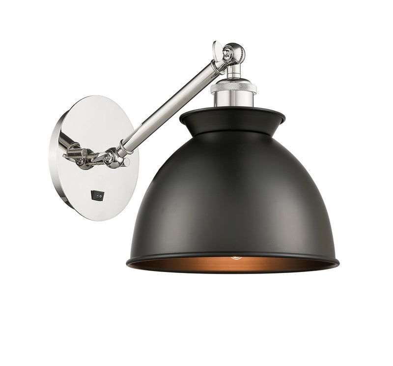 Innovations 317-1W-PN-M14-BK One Light Wall Sconce, Polished Nickel