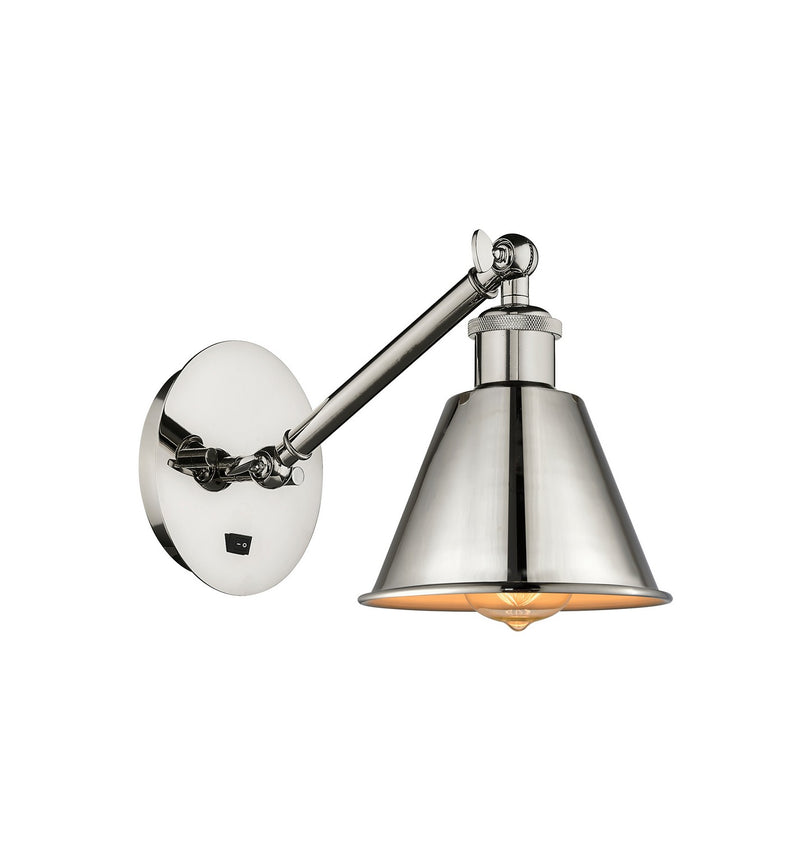 Innovations 317-1W-PN-M8-LED LED Wall Sconce, Polished Nickel