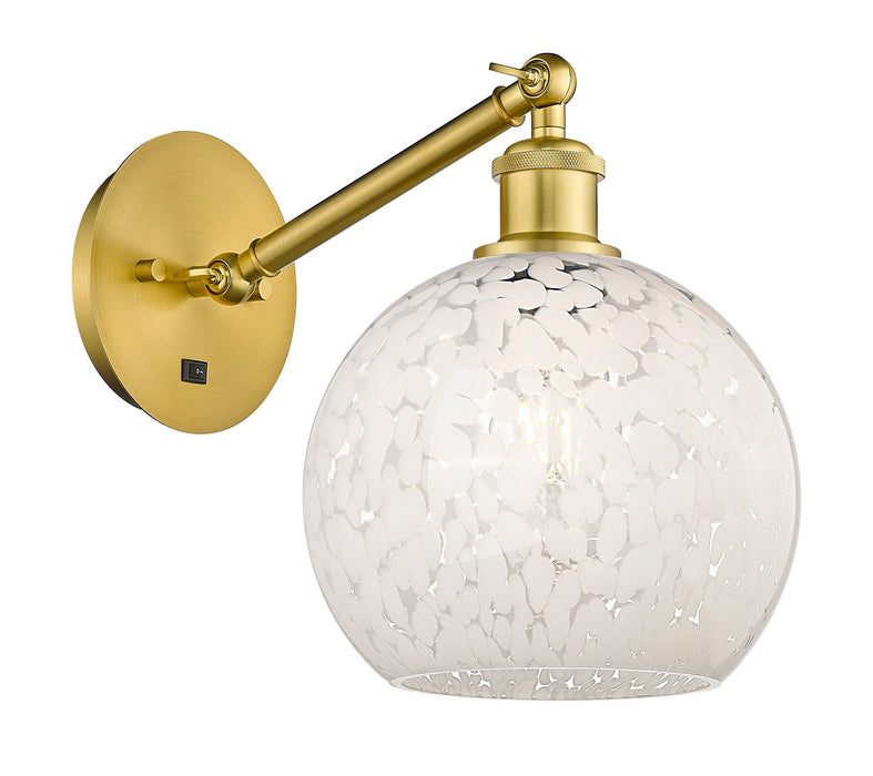 Innovations 317-1W-SG-G1216-8WM LED Wall Sconce, Satin Gold