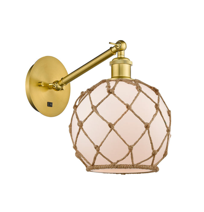 Innovations 317-1W-SG-G121-8RB One Light Wall Sconce, Satin Gold