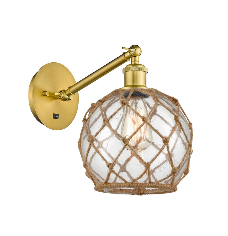 Innovations 317-1W-SG-G122-8RB One Light Wall Sconce, Satin Gold