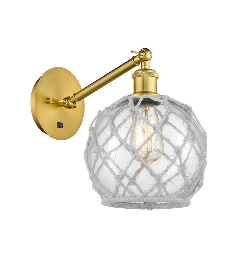 Innovations 317-1W-SG-G122-8RW One Light Wall Sconce, Satin Gold