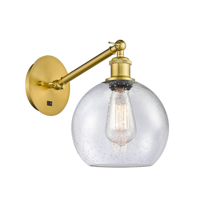 Innovations 317-1W-SG-G124-8 One Light Wall Sconce, Satin Gold