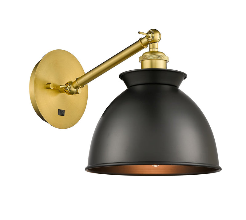 Innovations 317-1W-SG-M14-BK One Light Wall Sconce, Satin Gold