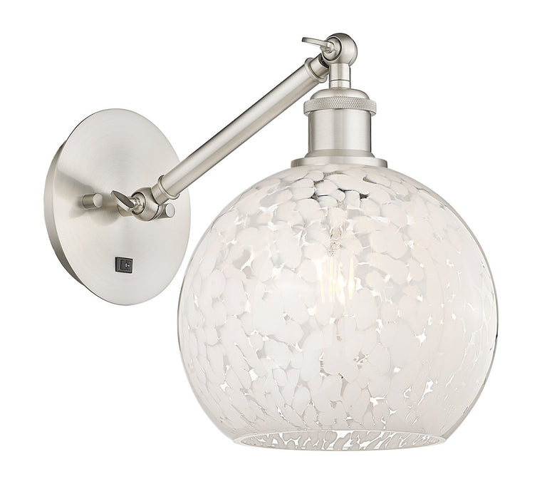 Innovations 317-1W-SN-G1216-8WM LED Wall Sconce, Brushed Satin Nickel