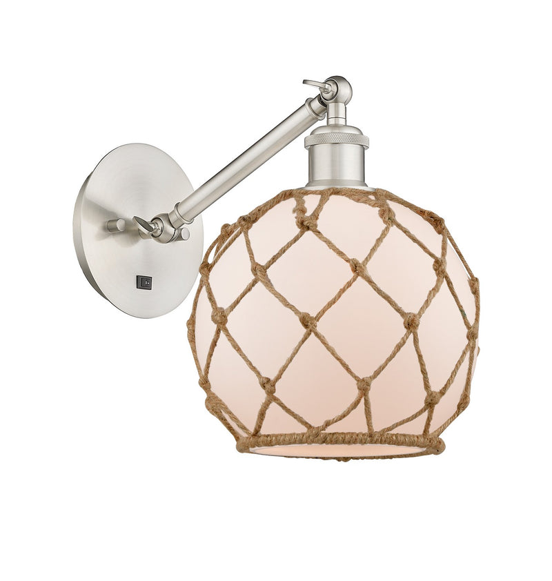 Innovations 317-1W-SN-G121-8RB One Light Wall Sconce, Brushed Satin Nickel