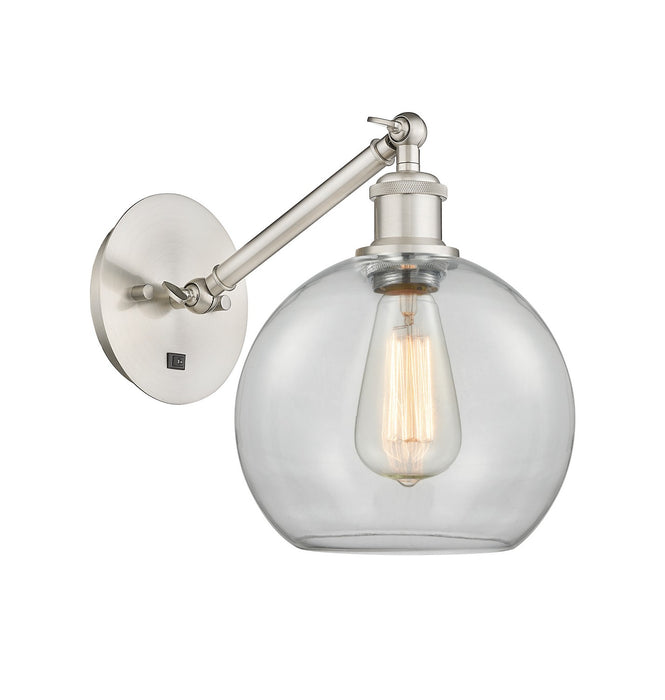 Innovations 317-1W-SN-G122-8 One Light Wall Sconce, Brushed Satin Nickel