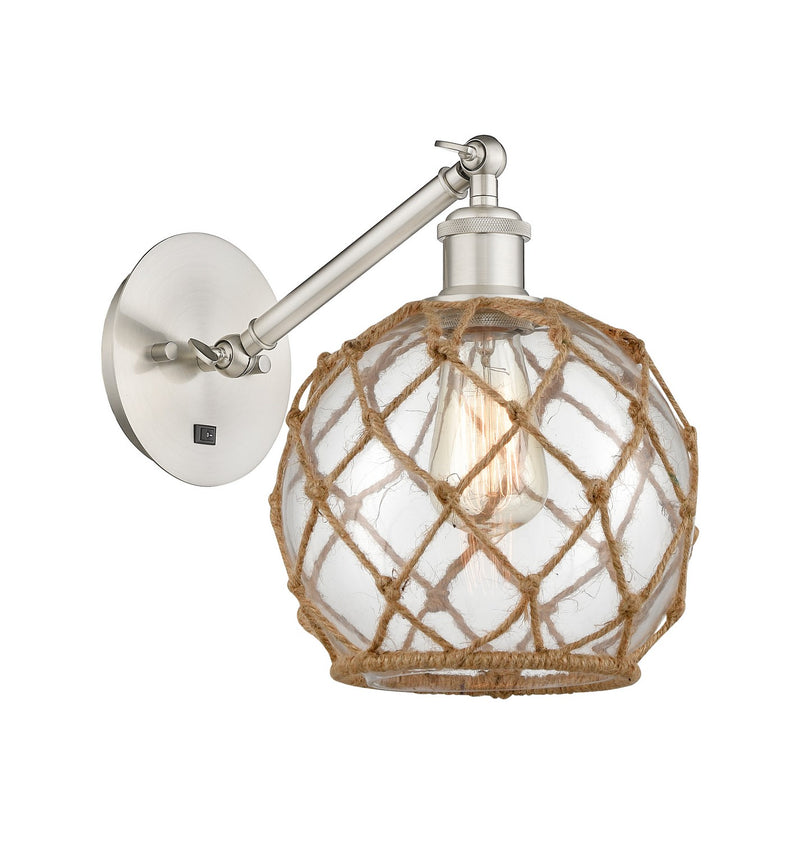 Innovations 317-1W-SN-G122-8RB One Light Wall Sconce, Brushed Satin Nickel