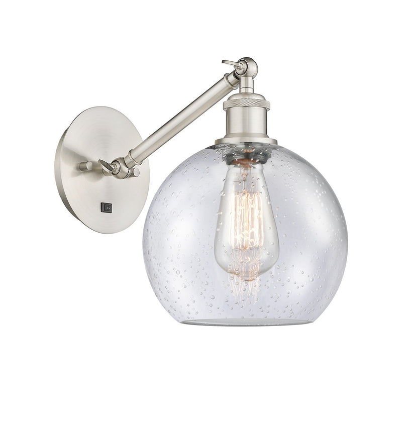 Innovations 317-1W-SN-G124-8 One Light Wall Sconce, Brushed Satin Nickel