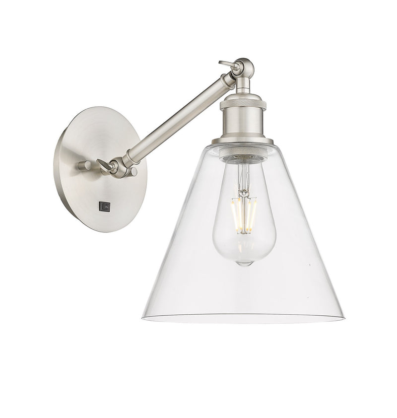 Innovations 317-1W-SN-GBC-82 One Light Wall Sconce, Brushed Satin Nickel