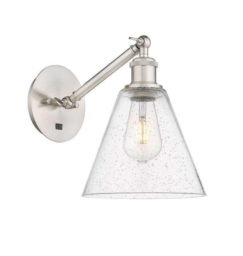 Innovations 317-1W-SN-GBC-84 One Light Wall Sconce, Brushed Satin Nickel