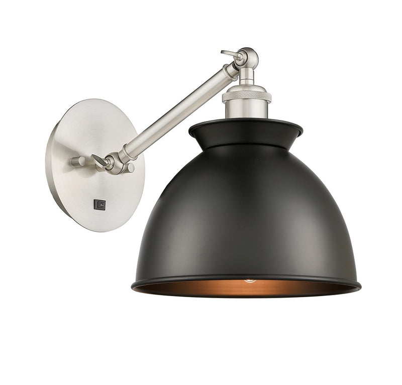 Innovations 317-1W-SN-M14-BK One Light Wall Sconce, Brushed Satin Nickel