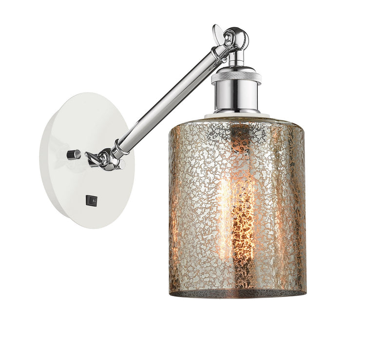 Innovations 317-1W-WPC-G116 One Light Wall Sconce, White Polished Chrome