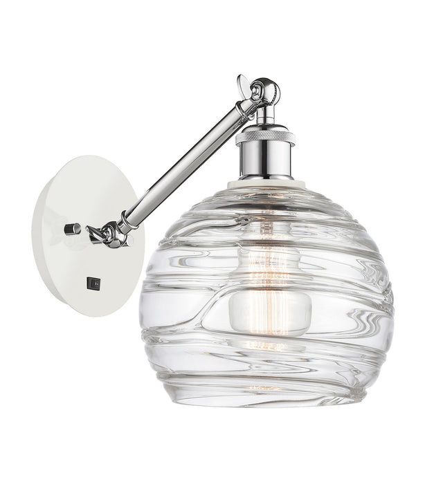 Innovations 317-1W-WPC-G1213-8 One Light Wall Sconce, White Polished Chrome