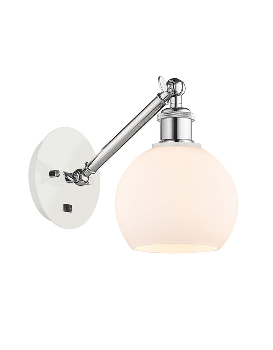 Innovations 317-1W-WPC-G121-6 One Light Wall Sconce, White Polished Chrome