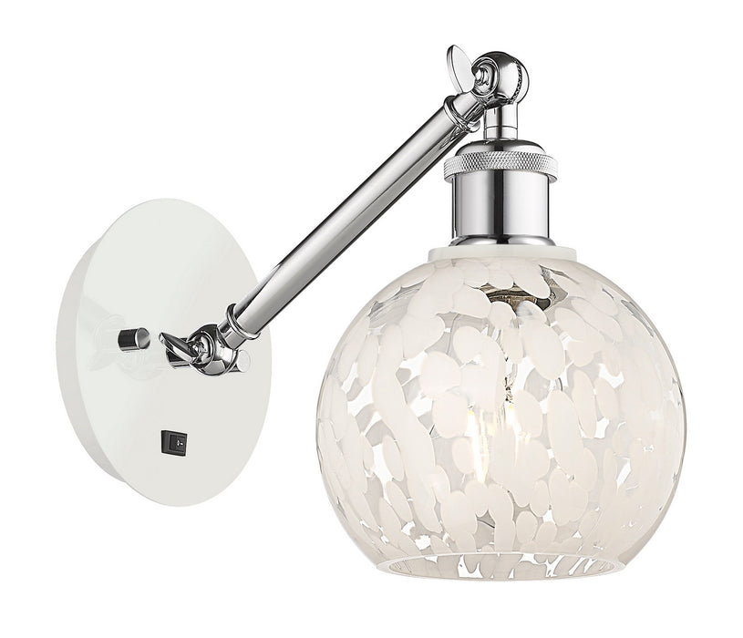 Innovations 317-1W-WPC-G1216-6WM LED Wall Sconce, White Polished Chrome