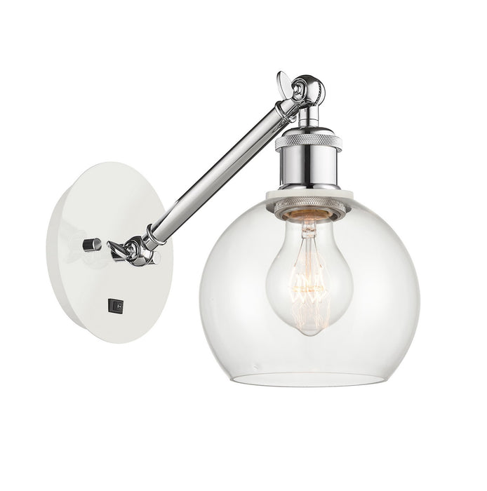 Innovations 317-1W-WPC-G122-6 One Light Wall Sconce, White Polished Chrome