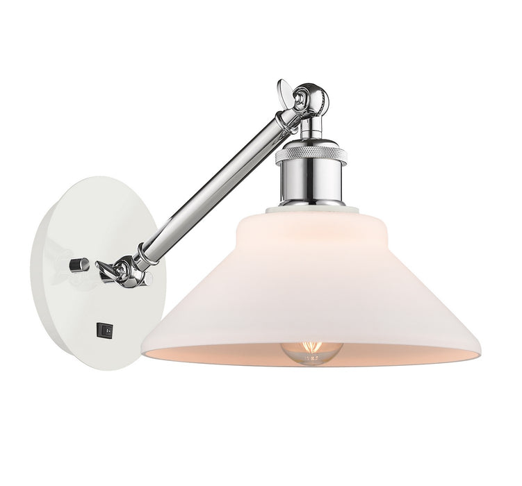 Innovations 317-1W-WPC-G131 One Light Wall Sconce, White Polished Chrome