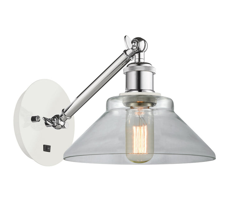 Innovations 317-1W-WPC-G132 One Light Wall Sconce, White Polished Chrome