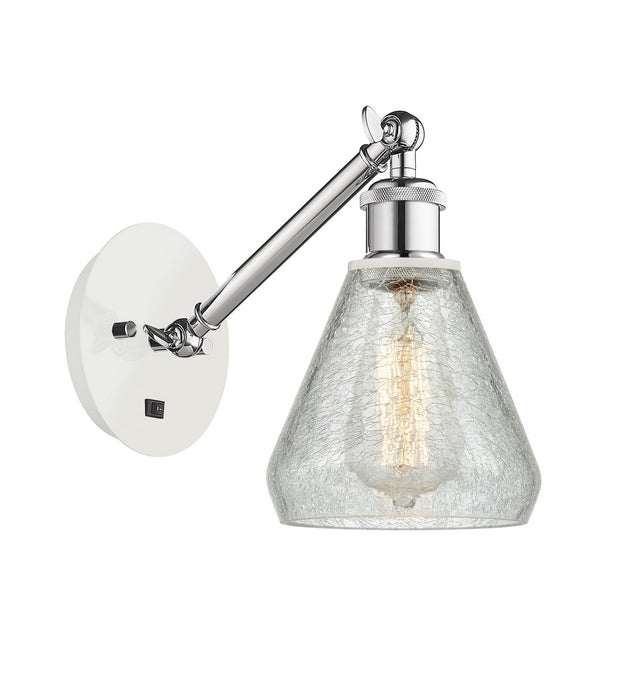 Innovations 317-1W-WPC-G275 One Light Wall Sconce, White Polished Chrome