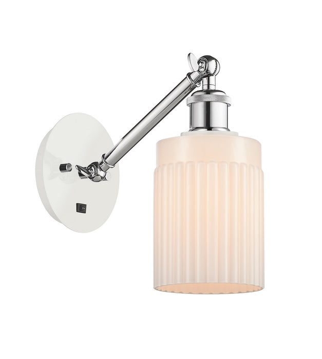 Innovations 317-1W-WPC-G341 One Light Wall Sconce, White Polished Chrome