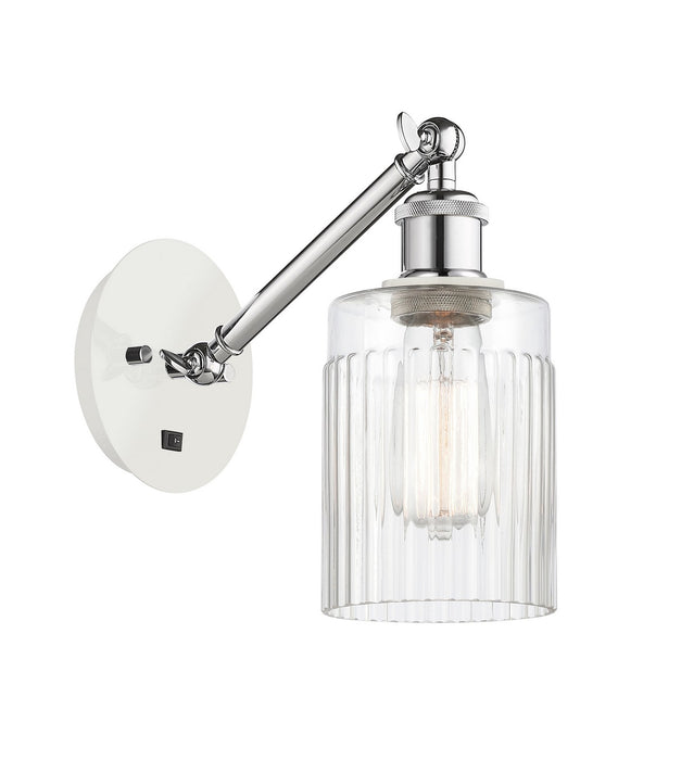 Innovations 317-1W-WPC-G342 One Light Wall Sconce, White Polished Chrome