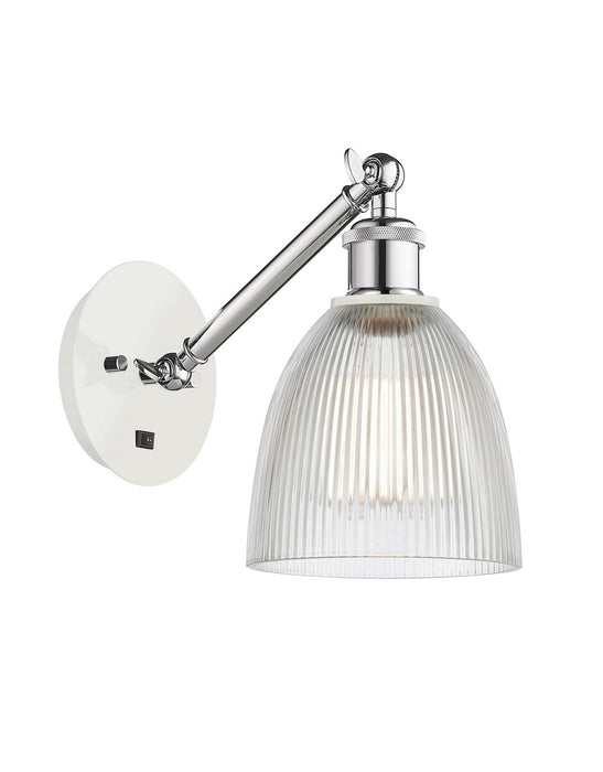 Innovations 317-1W-WPC-G382 One Light Wall Sconce, White Polished Chrome