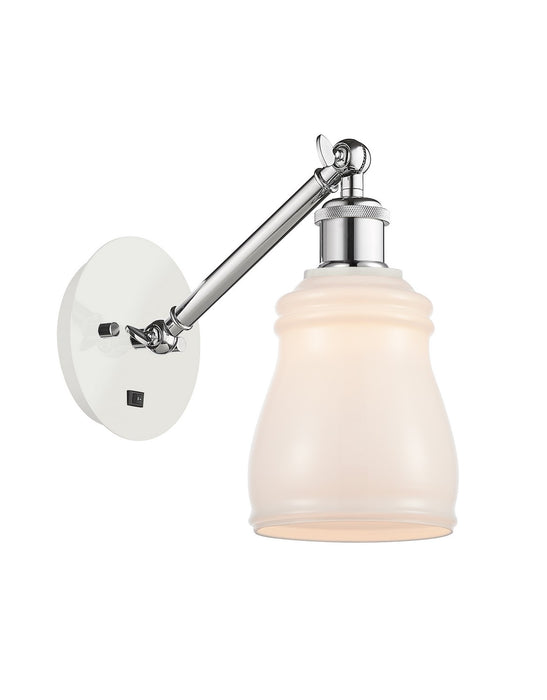 Innovations 317-1W-WPC-G391 One Light Wall Sconce, White Polished Chrome