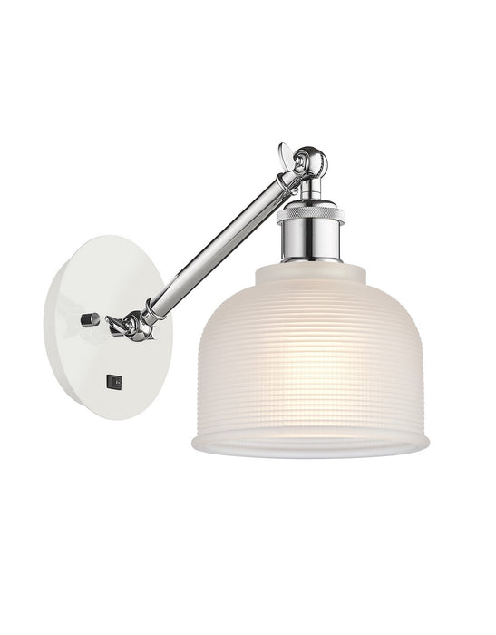 Innovations 317-1W-WPC-G411 One Light Wall Sconce, White Polished Chrome