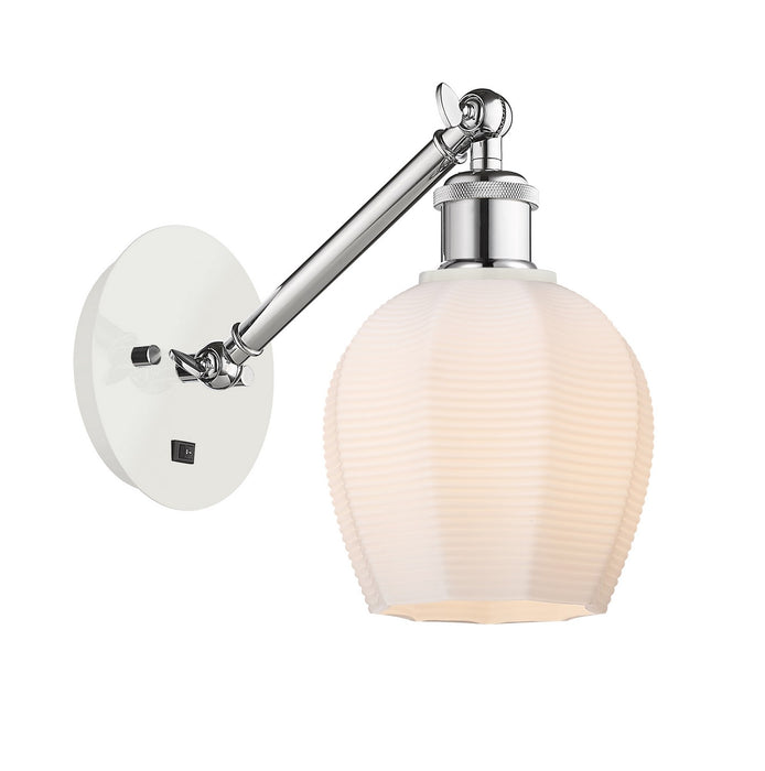 Innovations 317-1W-WPC-G461-6 One Light Wall Sconce, White Polished Chrome