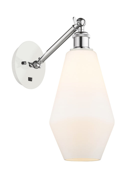 Innovations 317-1W-WPC-G651-7 One Light Wall Sconce, White Polished Chrome