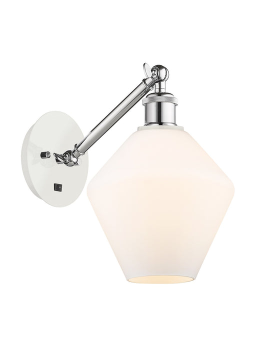 Innovations 317-1W-WPC-G651-8 One Light Wall Sconce, White Polished Chrome