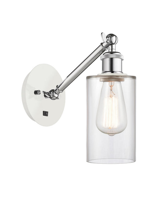Innovations 317-1W-WPC-G802 One Light Wall Sconce, White Polished Chrome