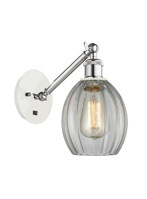Innovations 317-1W-WPC-G82 One Light Wall Sconce, White Polished Chrome