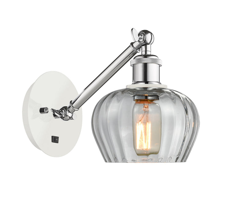 Innovations 317-1W-WPC-G92 One Light Wall Sconce, White Polished Chrome
